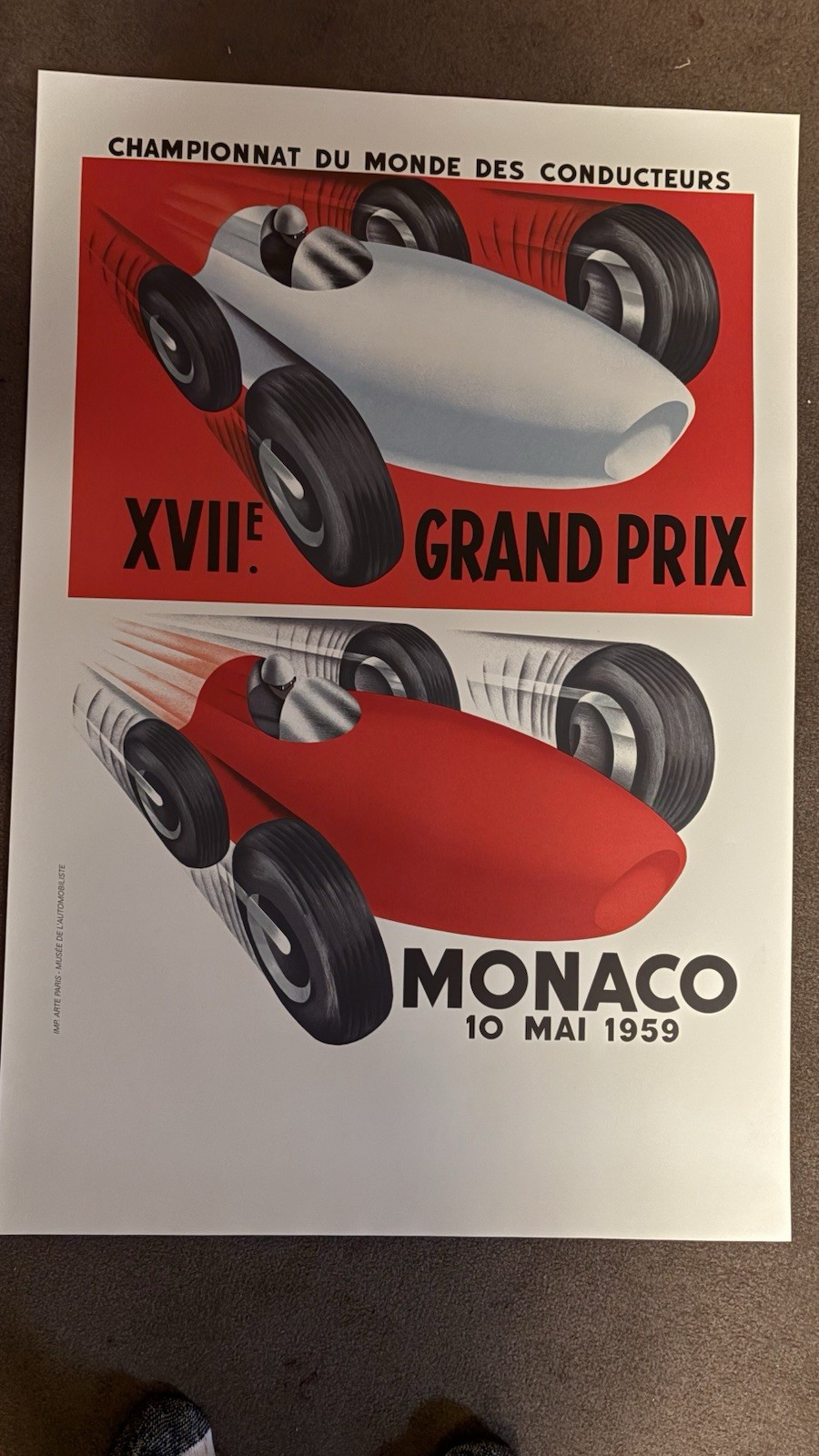 Original Monaco Grand Prix  Lithographic Poster 1959