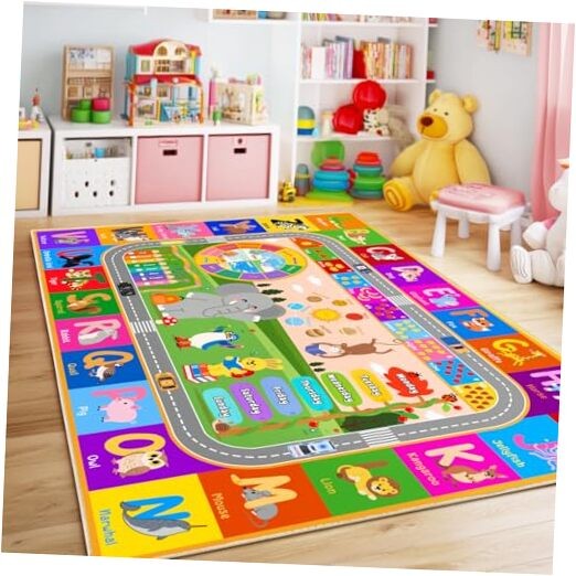 Kids Educational Rug 4' x 5', Kids Collection Area Rugs for Learning ABC 