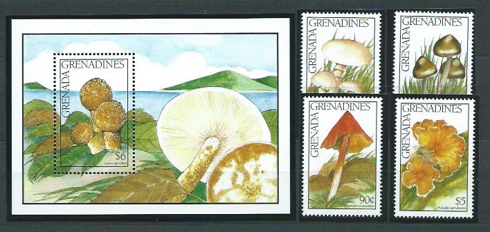 Grenada-Grenadines - Mail Yvert 1200/3+H.213 ** MNH Fungi