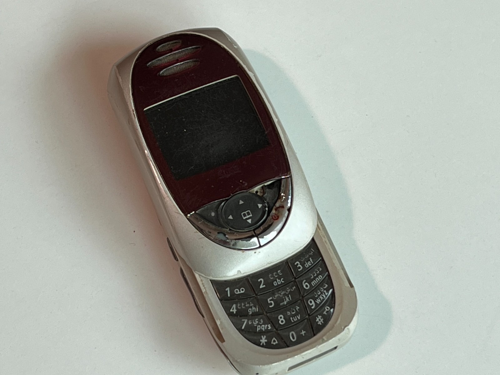 Siemens SL55 Red on Grey Vintage Cell Phone NO KEYPAD UNDER UPPER BUTTONS