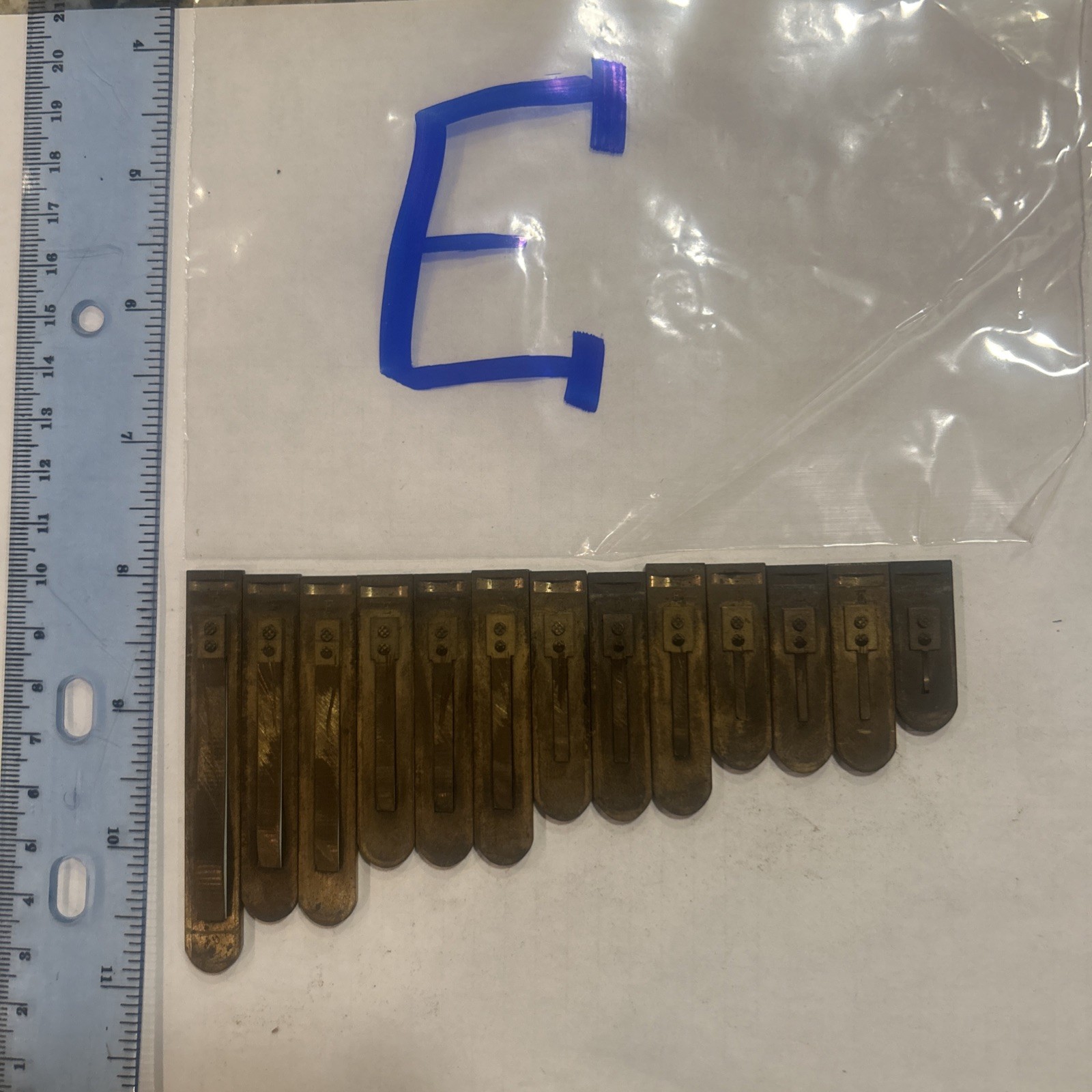 Antique Brass Reed From A Pump Organ Key E 13 Variety Size