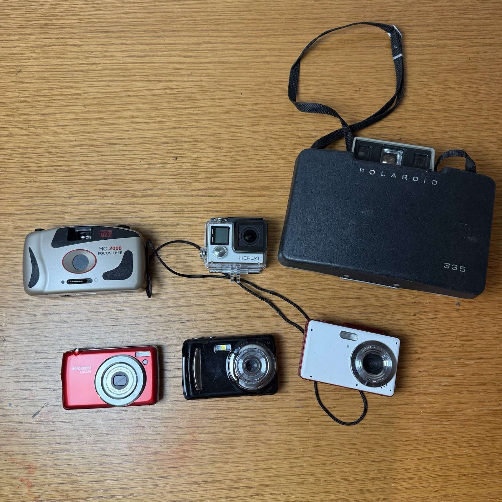 Lot of 6 Cameras - UNTESTED Go Pro Hero 4 , Vivitar, Polaroid 335, etc