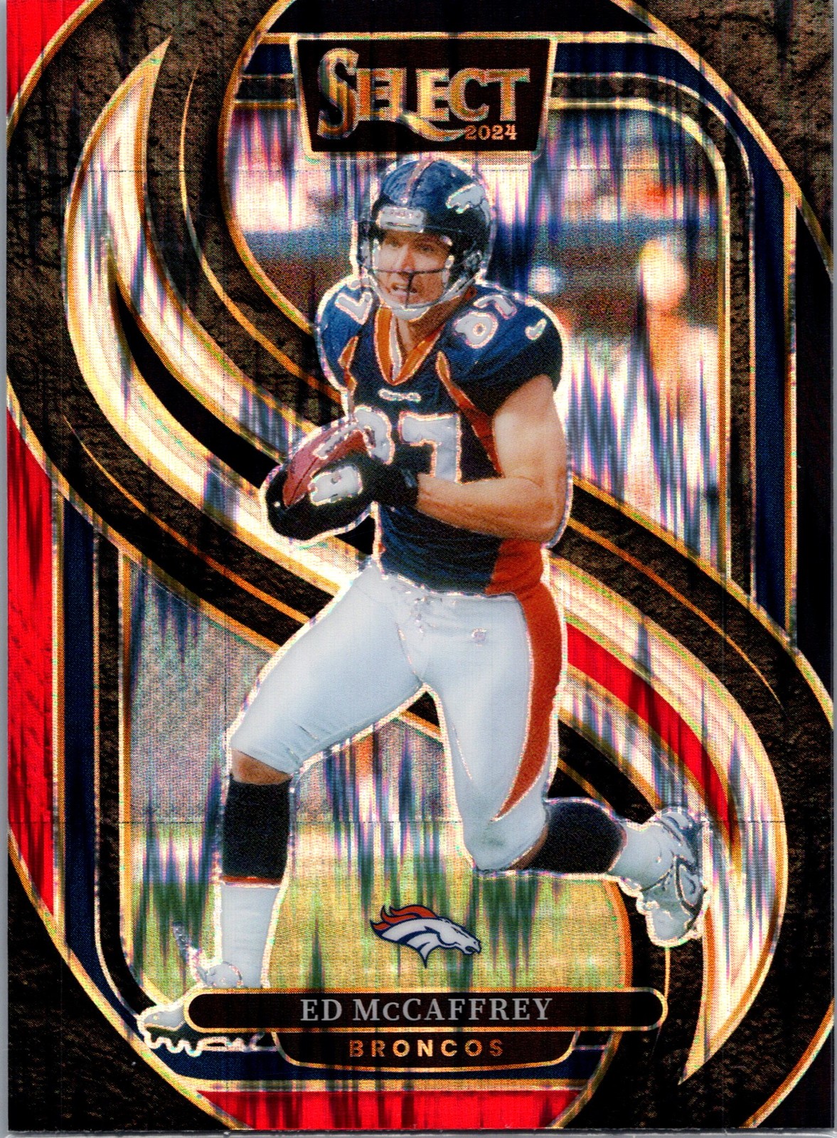 2024 Panini Select #154 Ed McCaffrey Black & Red Prizm Shock Premier Level
