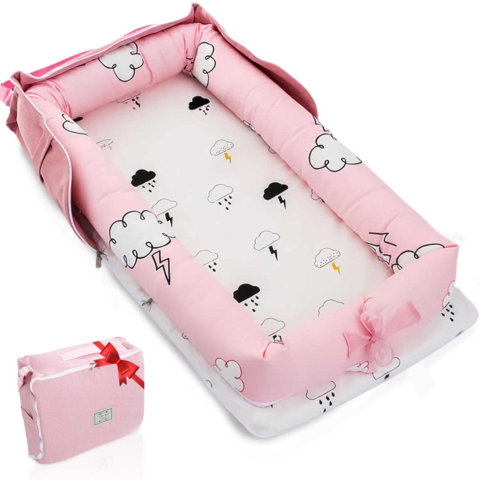 Baby Lounger for Newborn to Toddler 0-24 Months - Portable Infant Lounger wit...