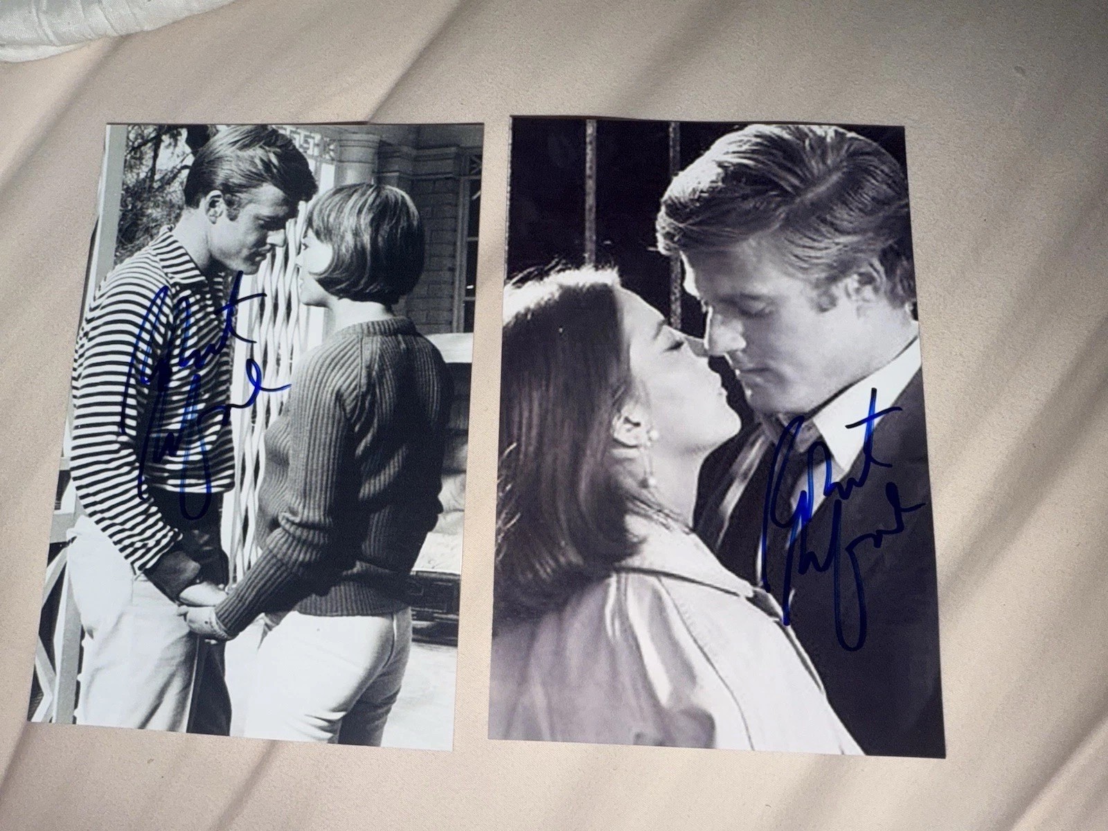 autographed Robert Redford and natalie wood photo