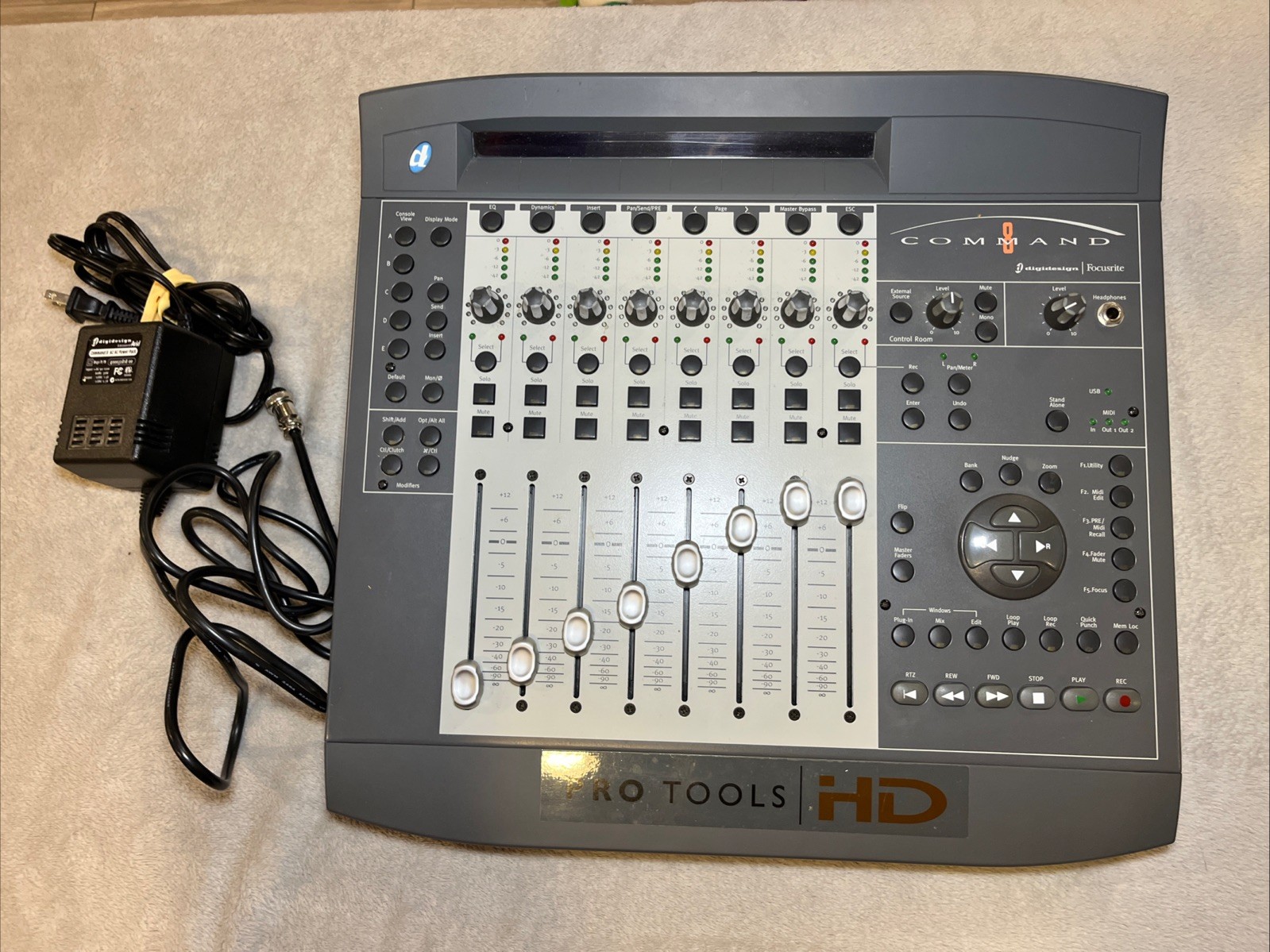 Digidesign Focusrite Command 8 Mixing Controller DAW Control Surface -Power Cord