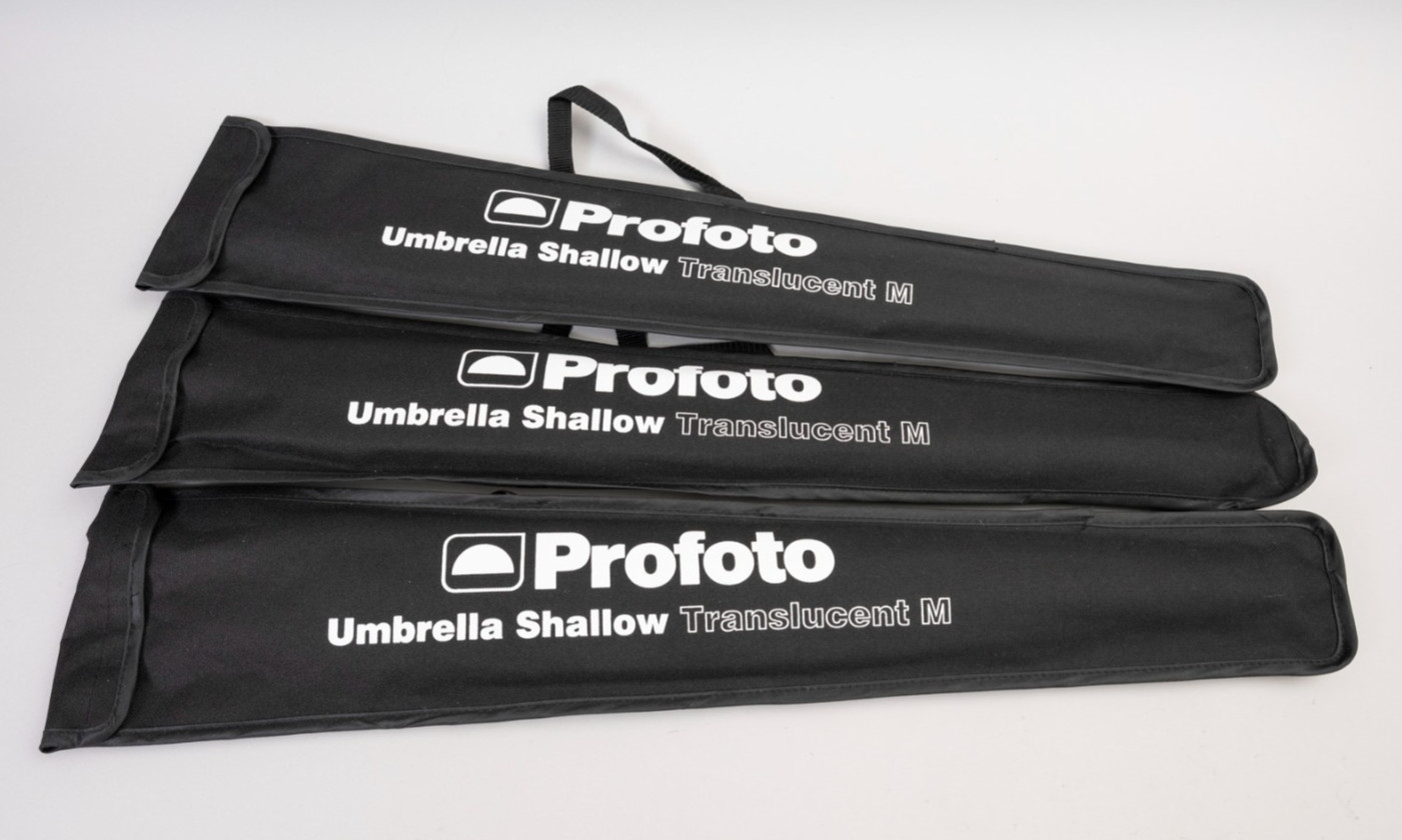 Three Profoto Umbrella Shallow Translucent M 41" With Carrying Case, MINT