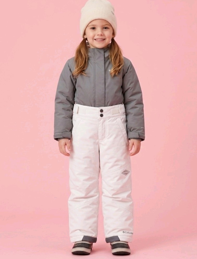 Columbia Youth Kids White Winter Snow/Ski Pants , Size XXS (4-5)