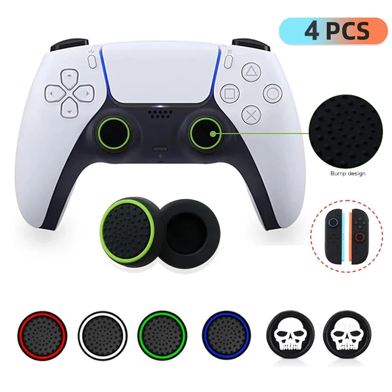 4pcs Silicone Analog ThumbStick Grip Caps Cover For PS5/PS4/PS3/Switch 2 Accesso