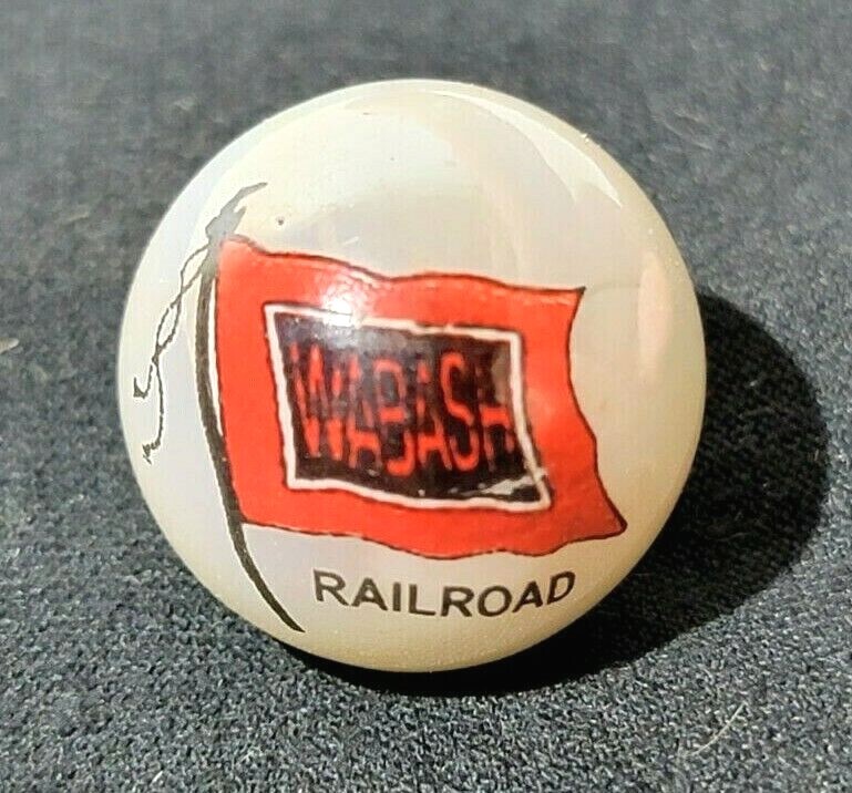 Vintage Wabash Railroad Marble White 1" Glass Marble