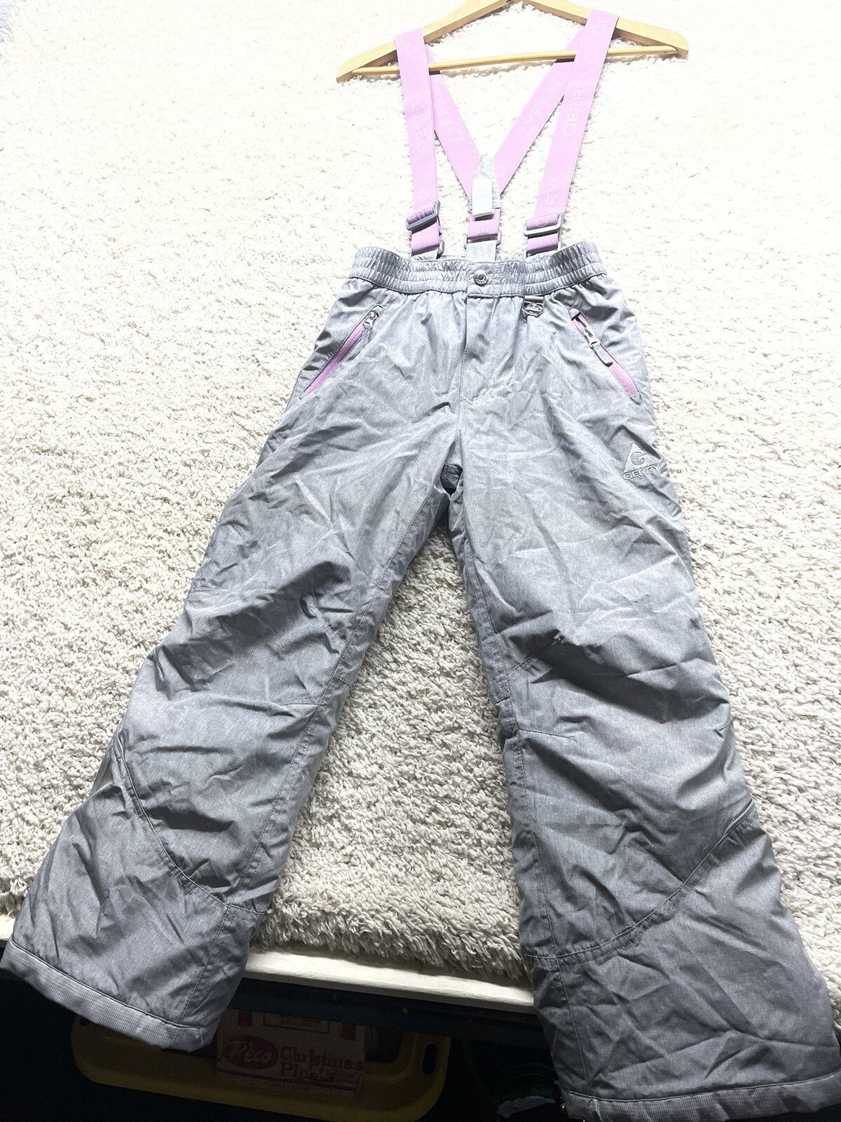 Gerry Kids M 10/12 Gray Pink Insulated Winter Ski Bins EUC