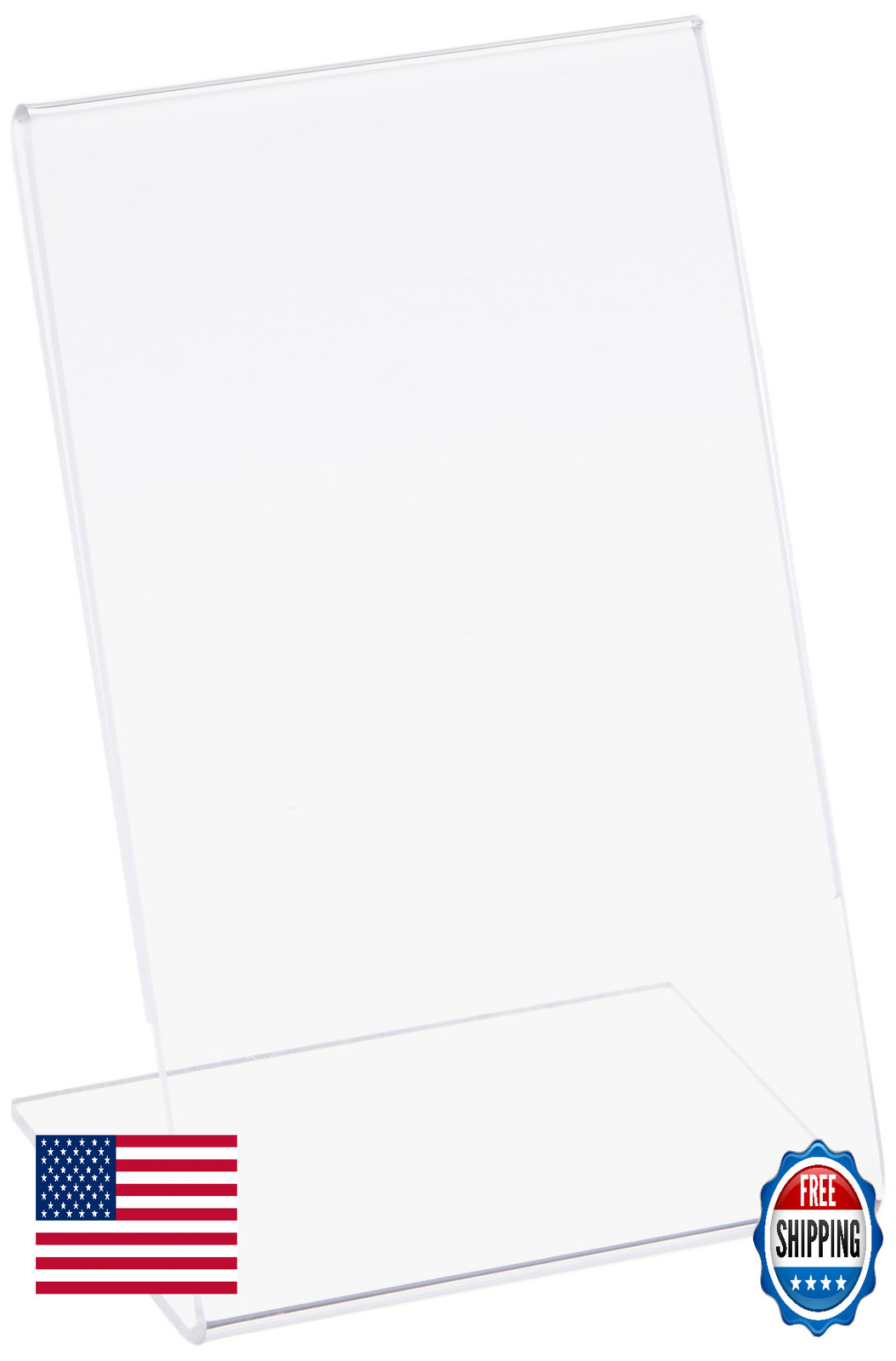Azar Displays 112758 3.5"x5.5" Vertical L-Shaped Sign Holder - 10 Pack