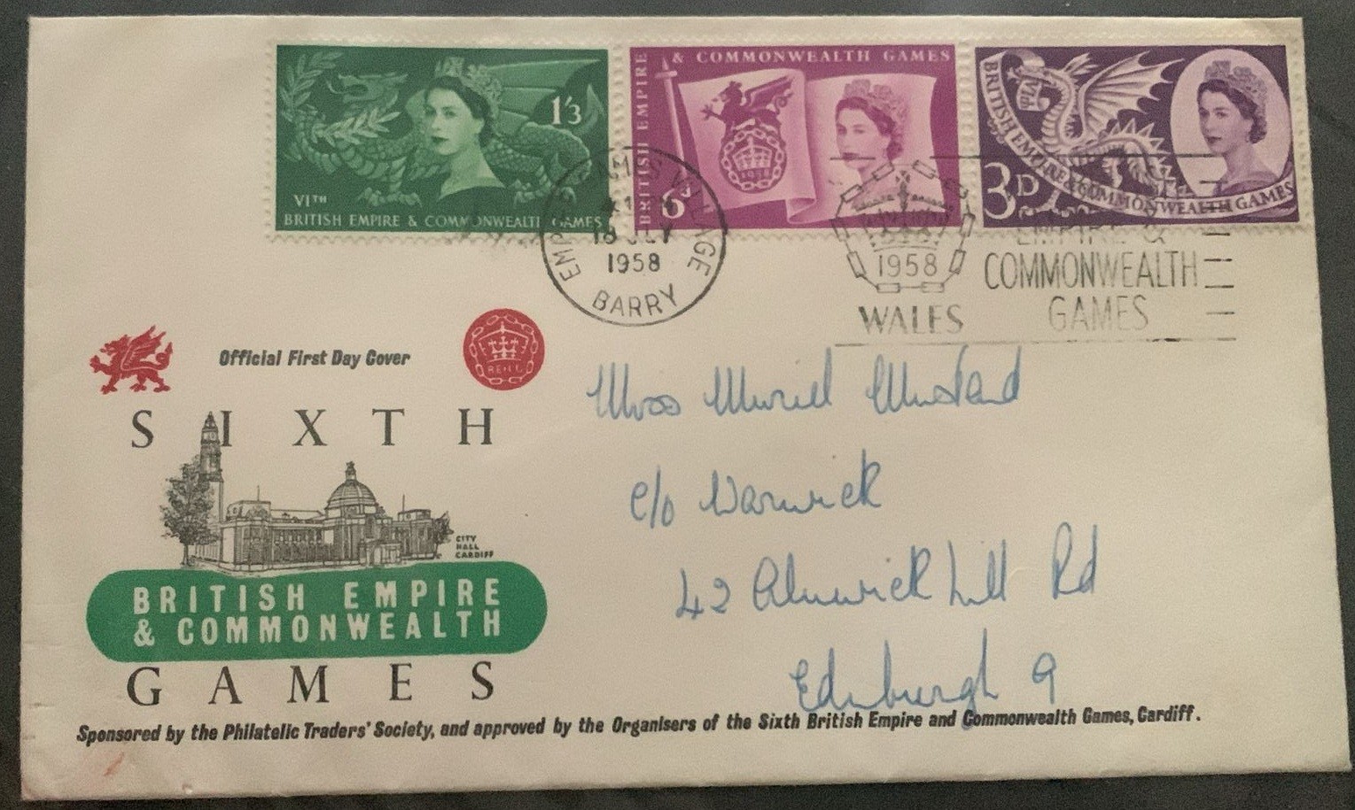 British First Day Cover - Commonwealth And Empire Games - 18th July 1958