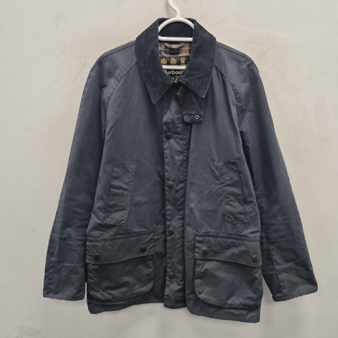 Barbour Ashby Wax Waterproof Navy Country Farm Rain Jacket Coat Size Medium M