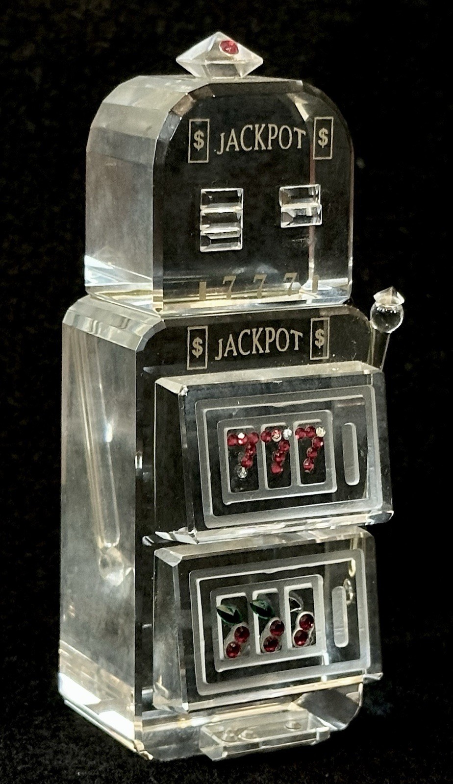Crystal Slot Machine 777 Jackpot Casino Figure 4.5” Missing Rhinestones