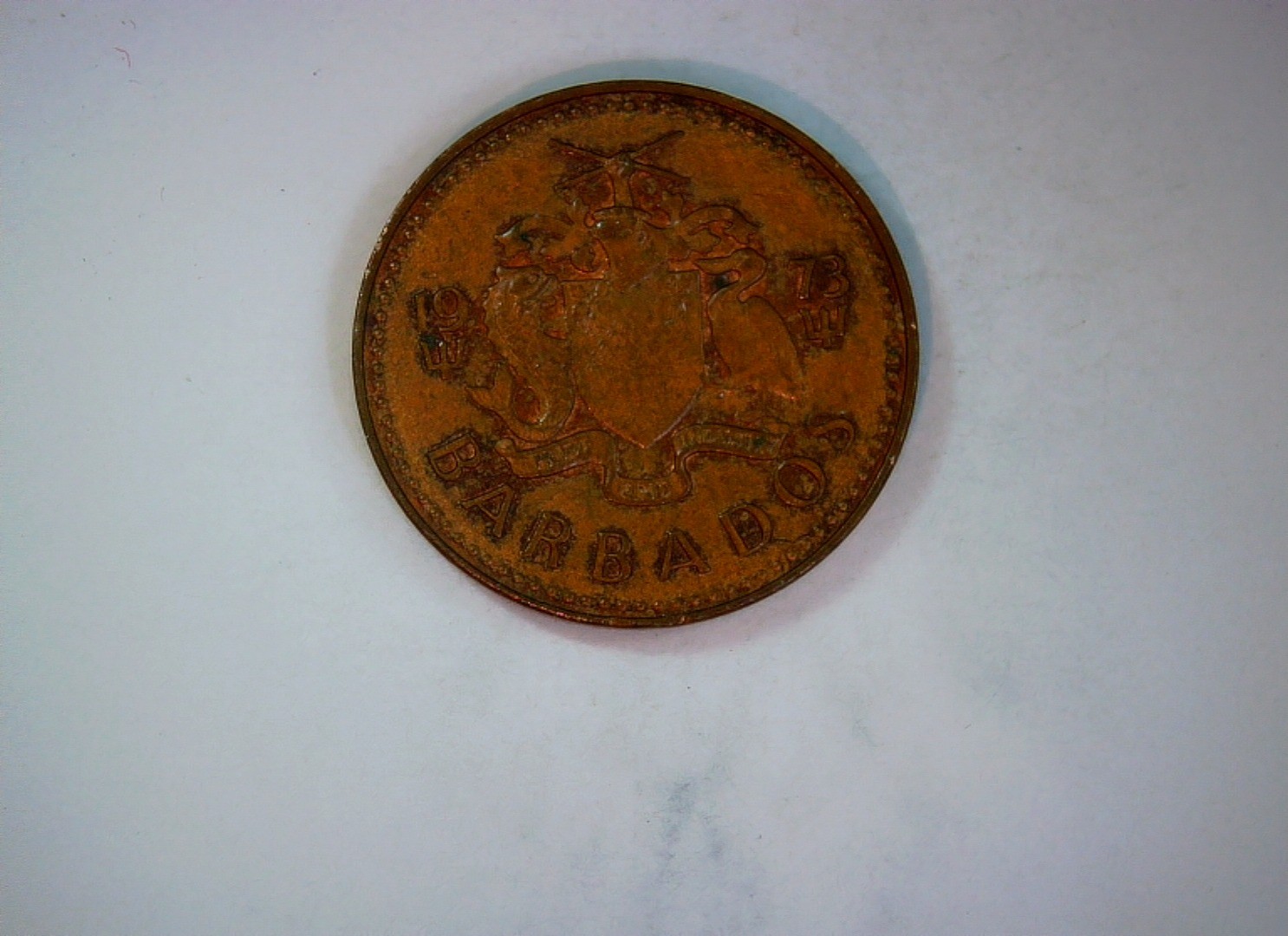 Barbados 1973 1 Cent Barbados 1 Cent (Trident/Coat of Arms type) Coin