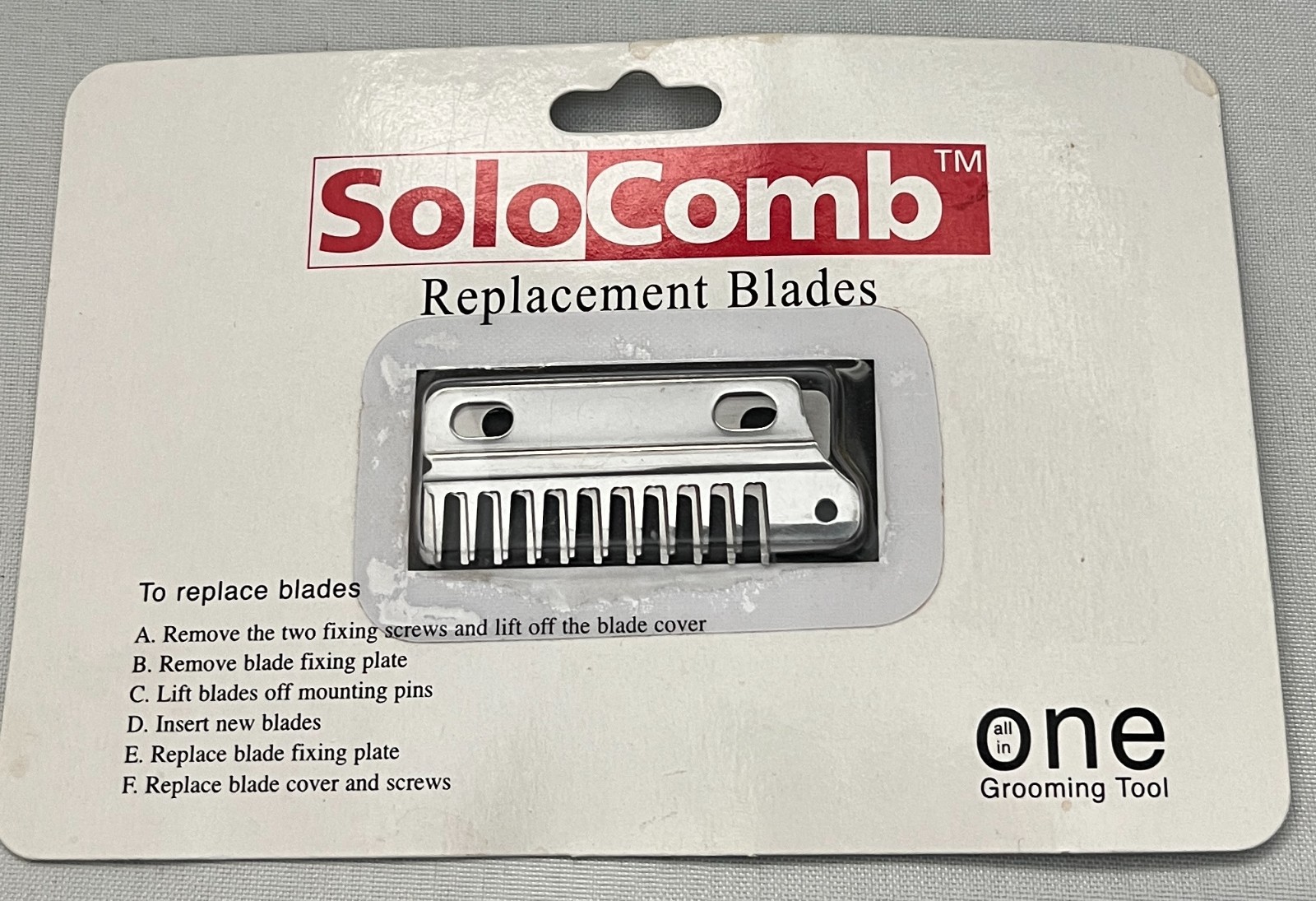 SoloComb Replacement Blades 1 Set Humane Grooming for Horses and Pets