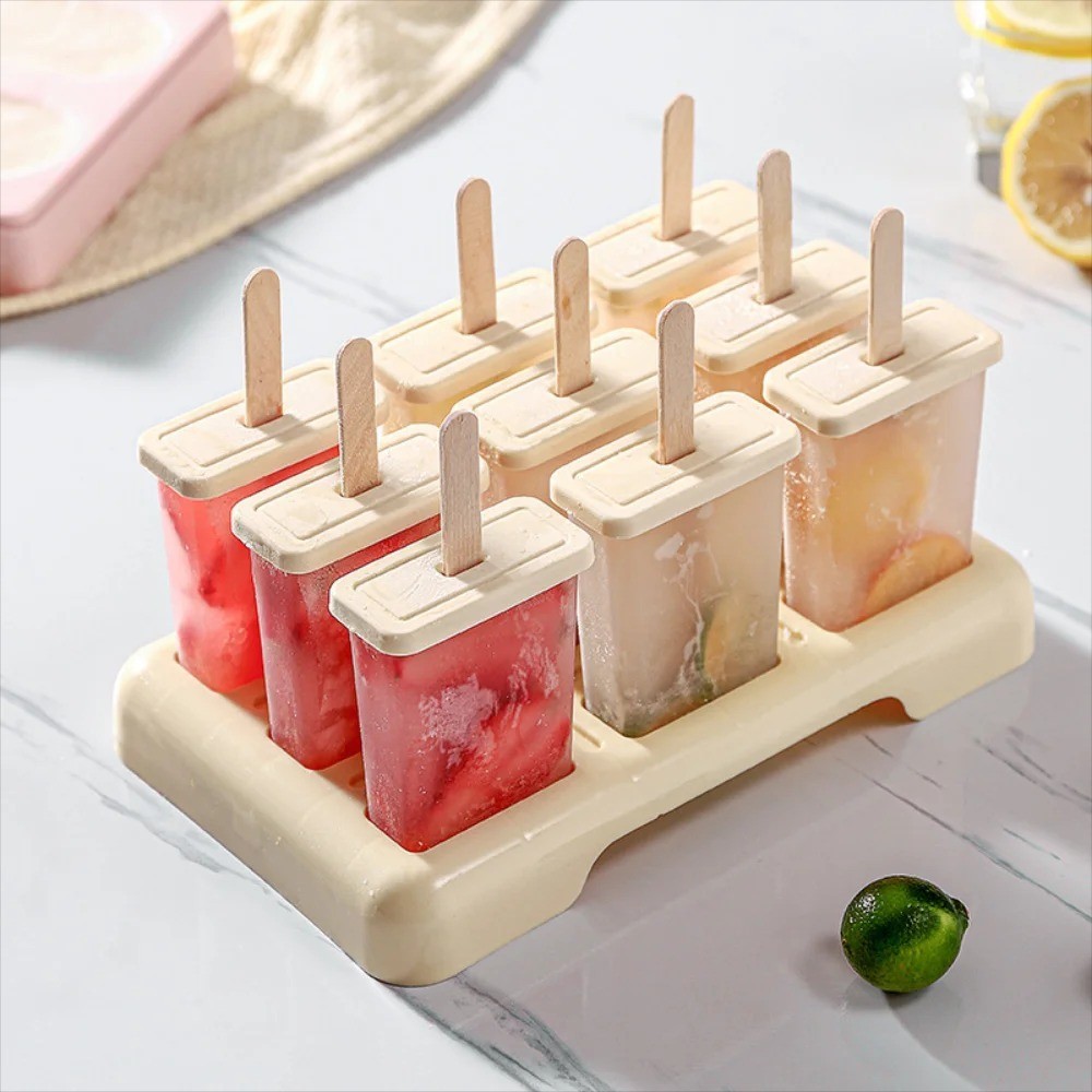 1pcs 9-in-1 DIY Ice Cream Popsicle Mold with Tray – Easy Homemade Frozen Maker