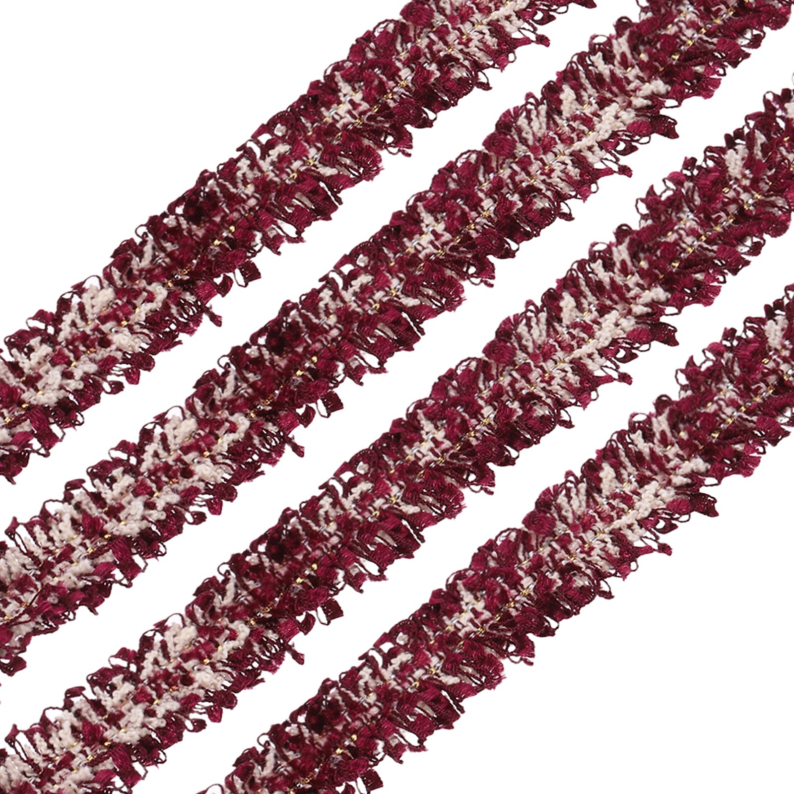 Braided Lace Trim, 10 Yards 0.6 Inch Wide Sewing Edging Trim, Dark Red