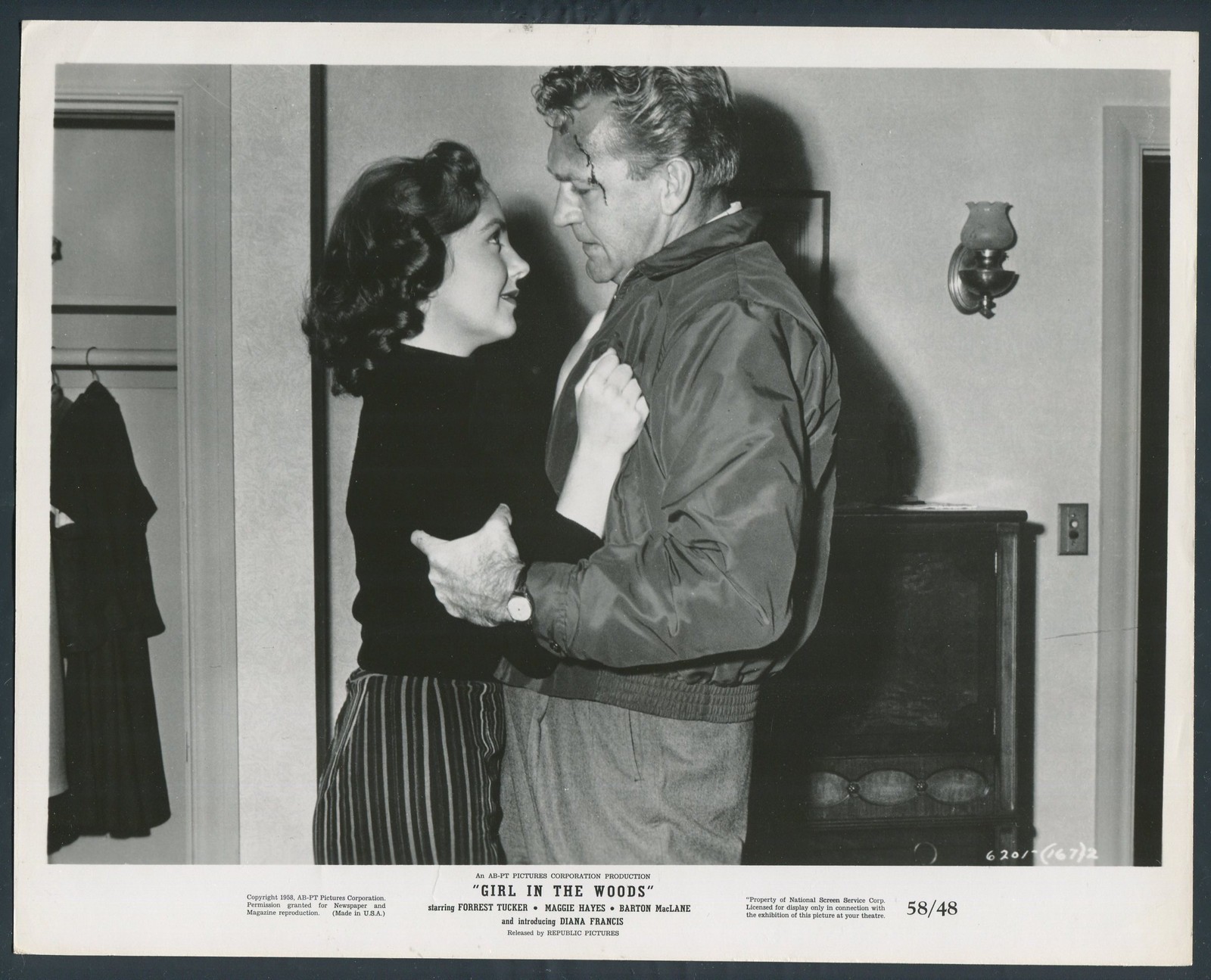 DIANA FRANCIS FORREST TUCKER in Girl In The Woods '58 HEADWOUND