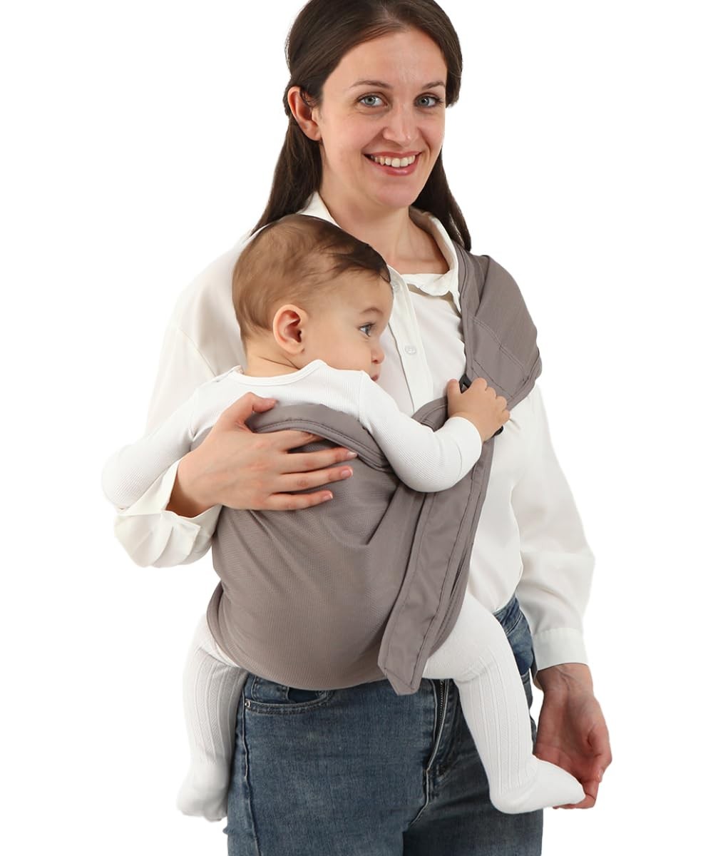 Dark Grey Breathable Adjustable Sling Baby Carrier Newborn To Toddler