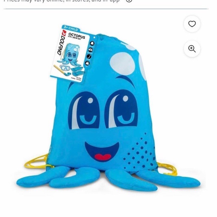 Dolfino Octopus 5 Piece Child Dive Set Blue Unisex Hypoallergenic Latex-Free