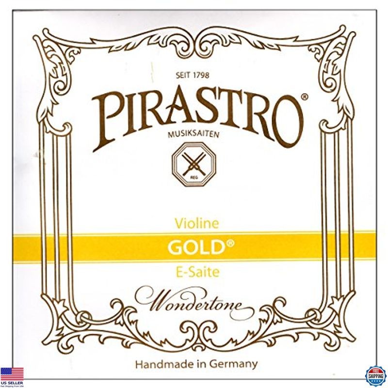 PIRASTRO Gold E-Line E3158 Loop End Violin String - Premium Quality Gold Finish