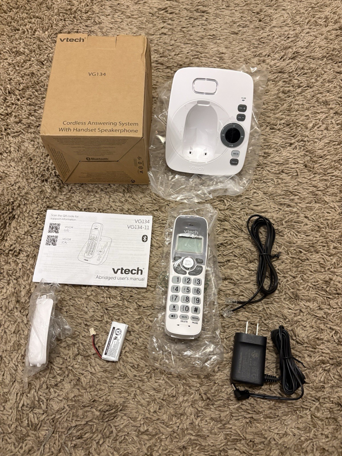 VTech VG134 DECT 6.0 Cordless Phone w/ Answering System Backlit Display