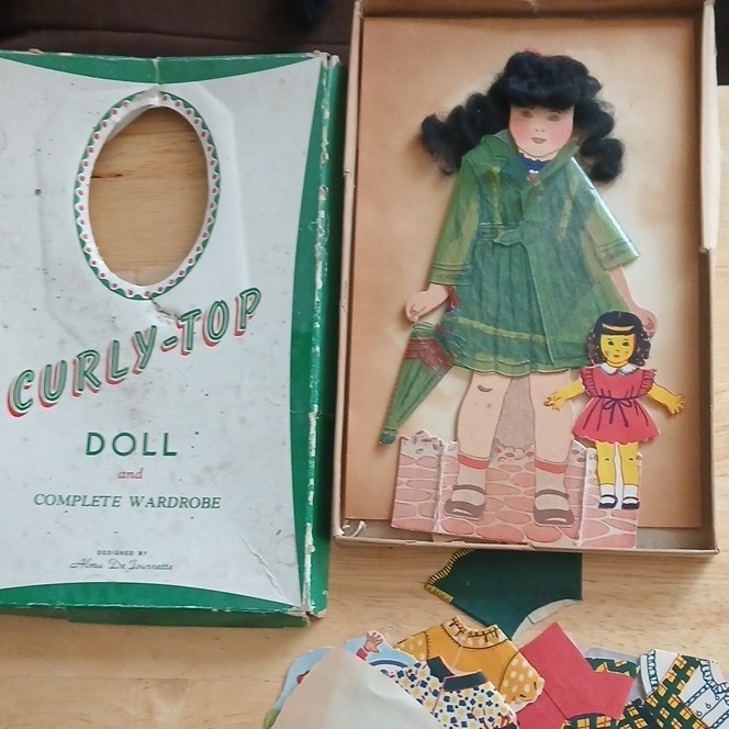 Curly-Top Paper Doll Loose Sheet Complete Wardrobe Vintage Clothing Set