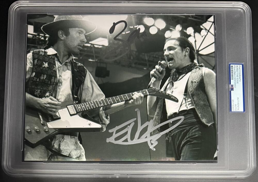 U2 Bono The Edge Signed Autograph PSA/DNA COA Rare New Encapsulated 8x10 Photo B