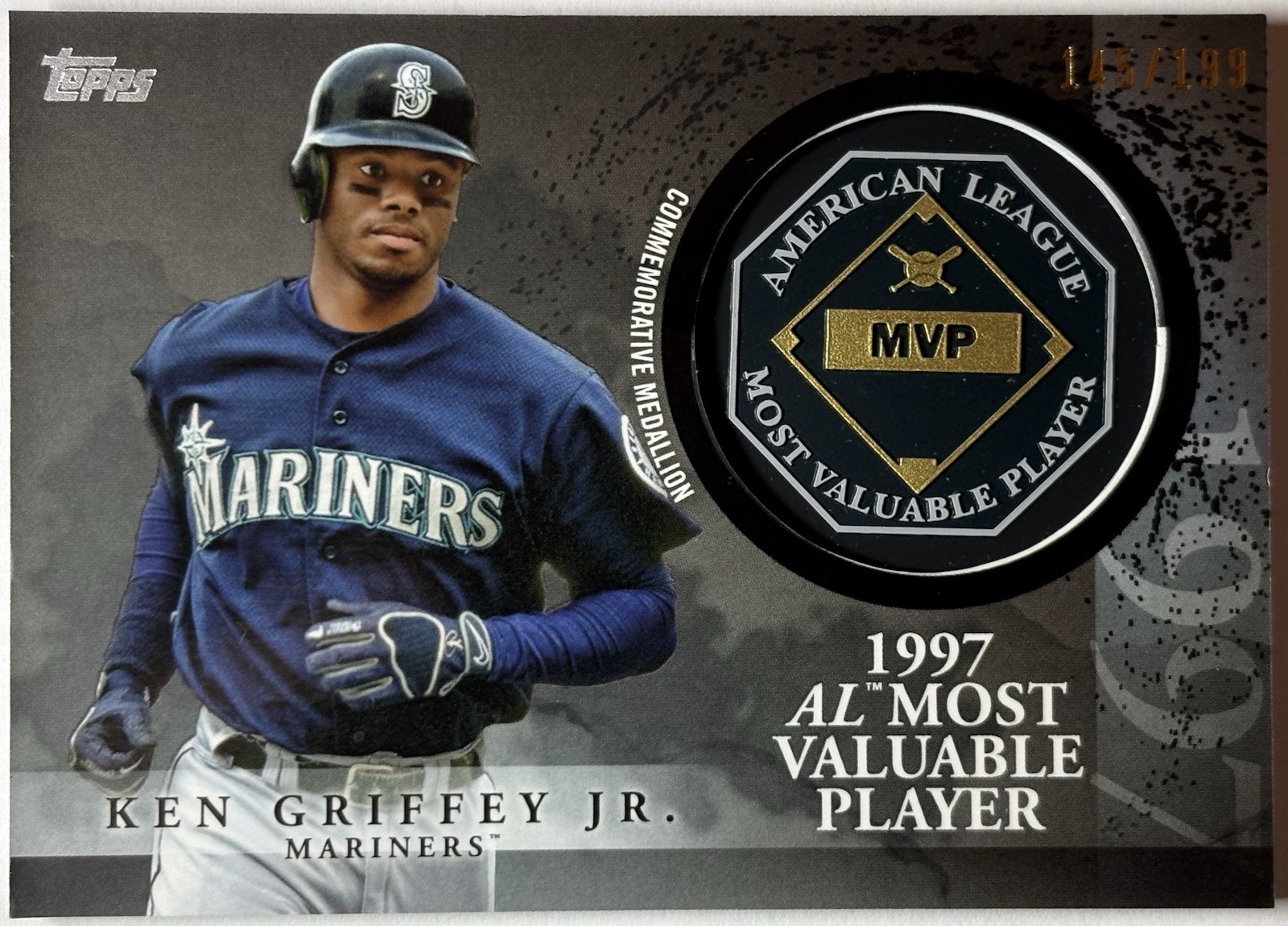 Ken Griffey Jr. 2023 Topps Update MVP Commemorative Medallion Black /199 #MVP-KG