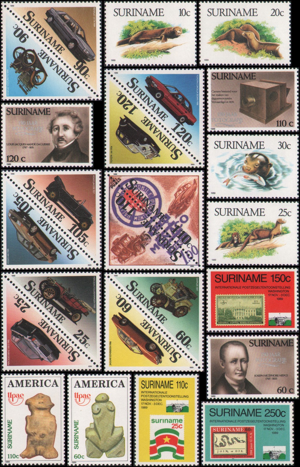 Surinam #827-851 MNH 1989 year set less s/s