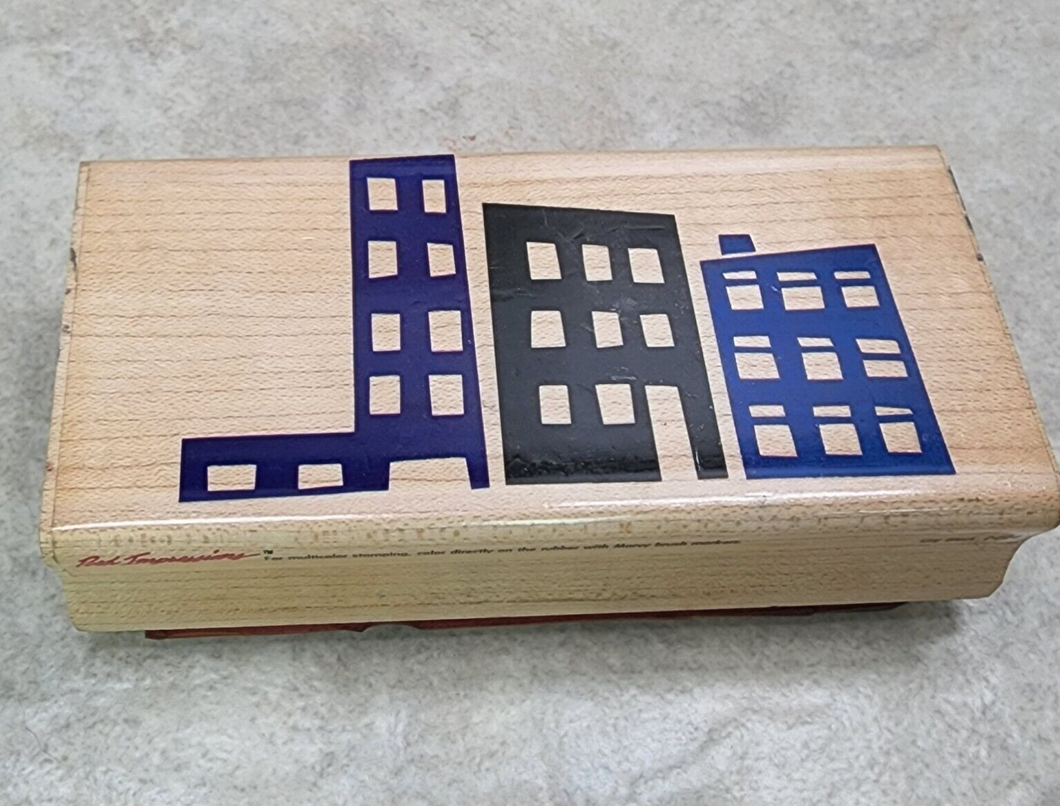 Rubber Stampede Wood Block Stamp CITY BLOCK   Z-22-F  5"X2.5"