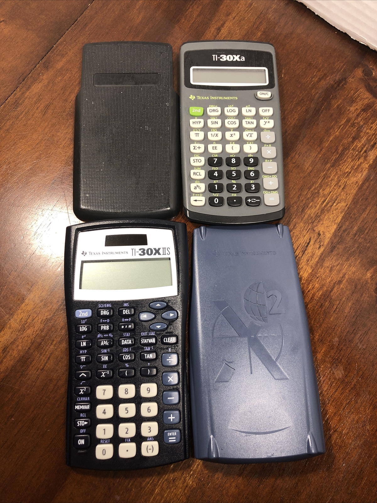 Lot/2 Texas Instruments TI-30XA TI-30XIIS Scientific Calculators Covers Tested