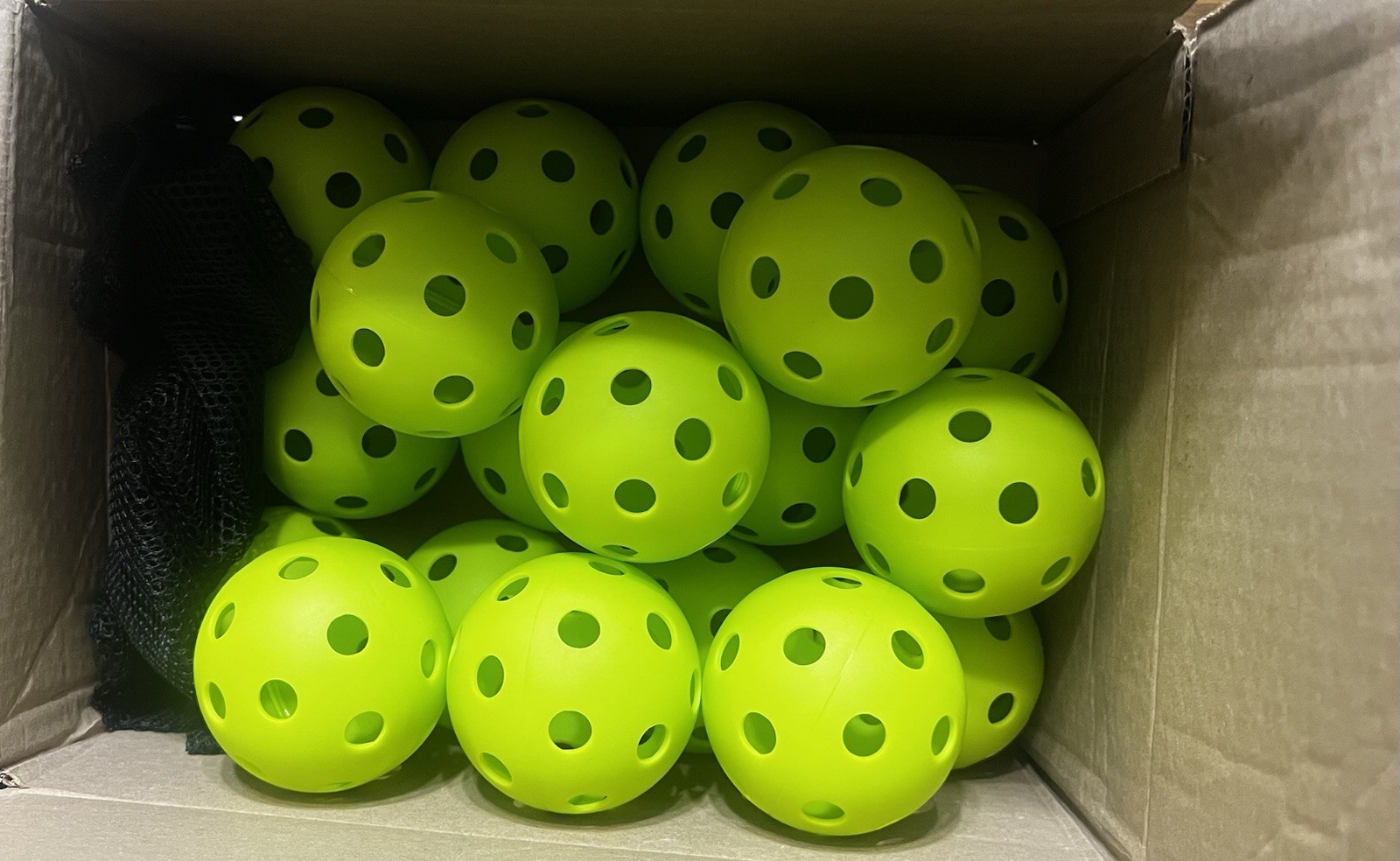 Silent Serve Soft 26 Hole Indoor Pickleball Balls Set Of 18 With Net Holder