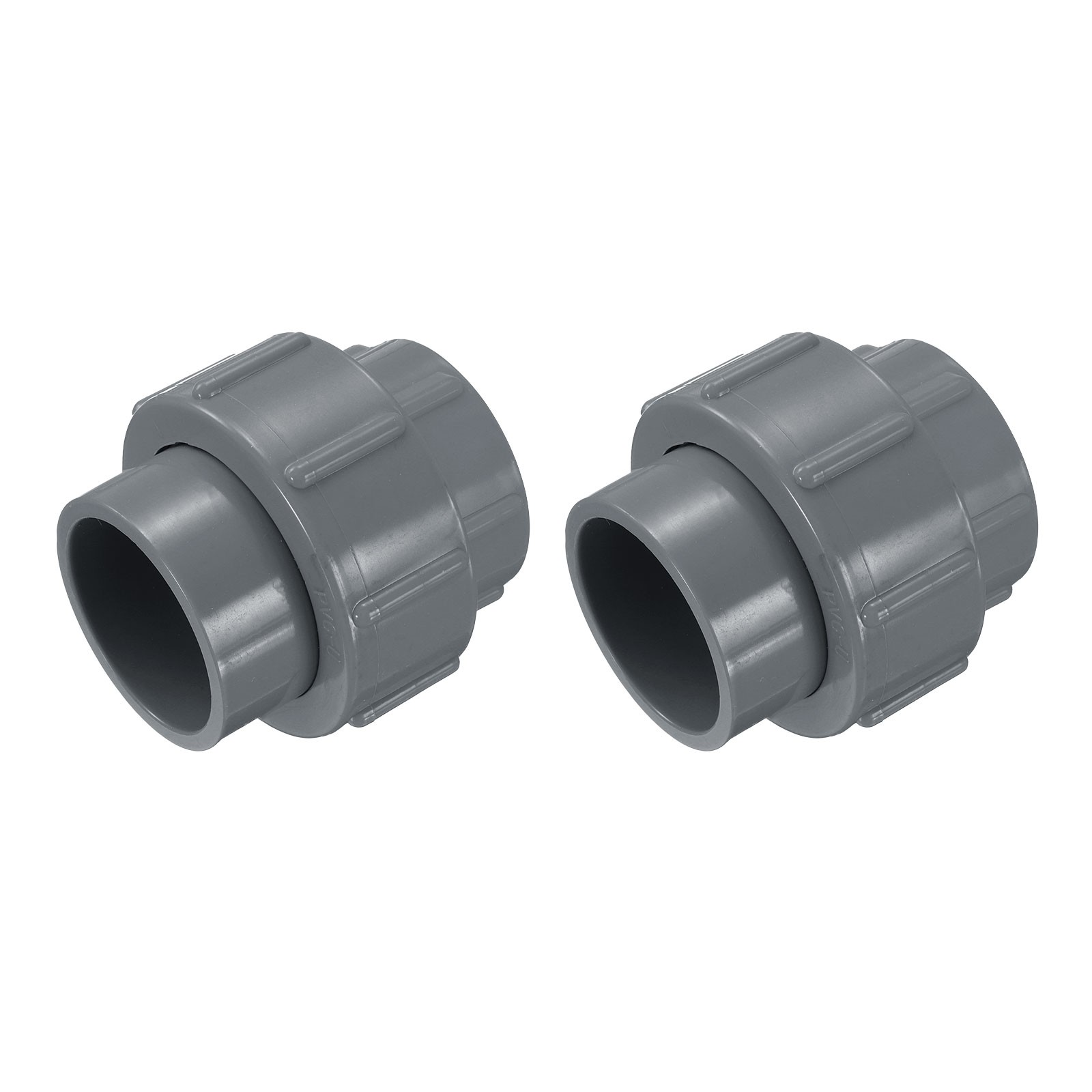 2 Pcs 1.2" Union PVC Coupling Pipe Fitting Adapter, Grey
