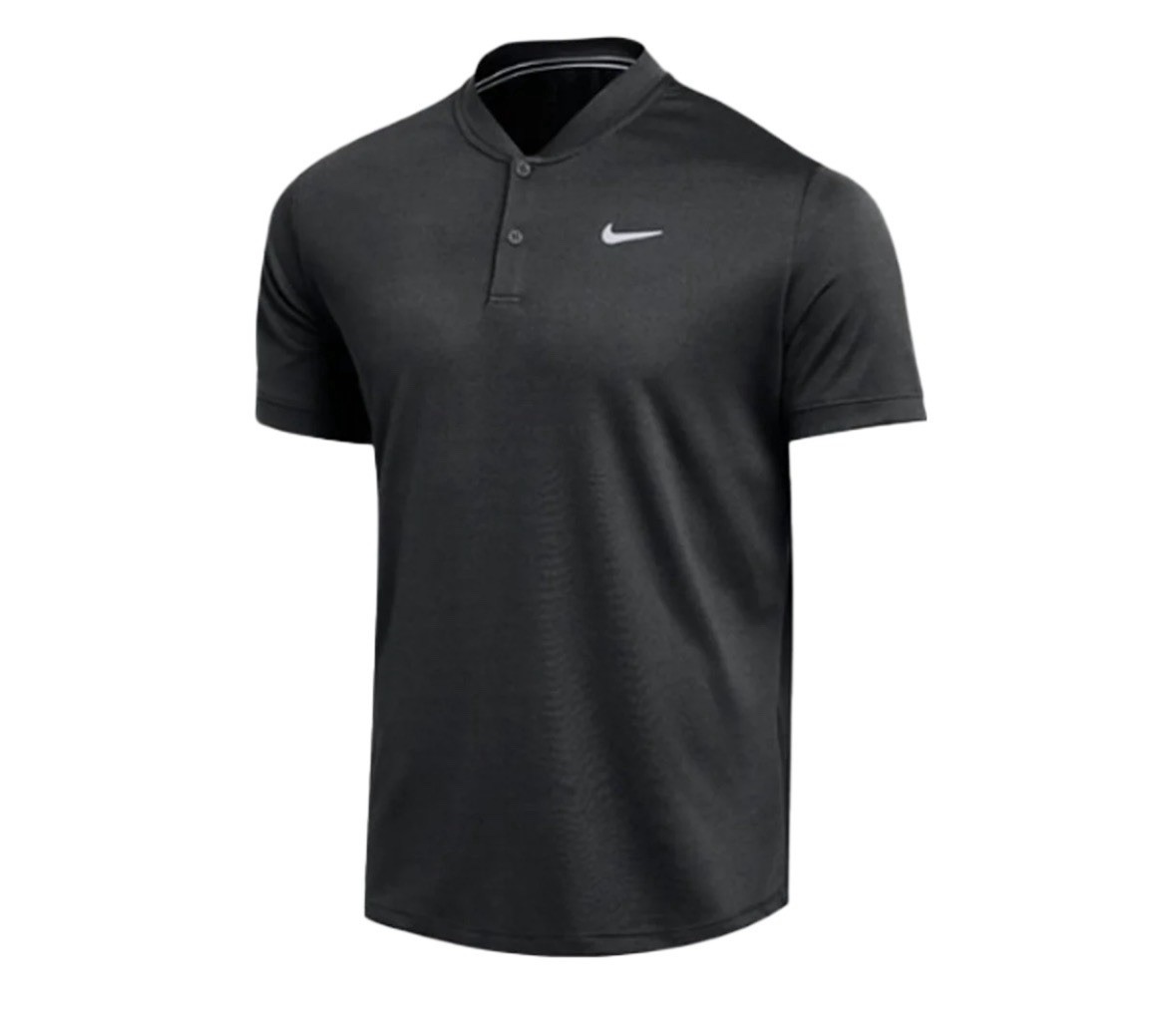Men's Nike Court Blade Collar Tennis Polo Large Slim Fit Black Dri-fit