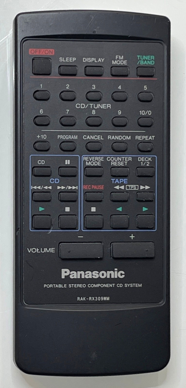 Panasonic RAK-RX309WM Remote Control Portable Stereo Component CD System Genuine