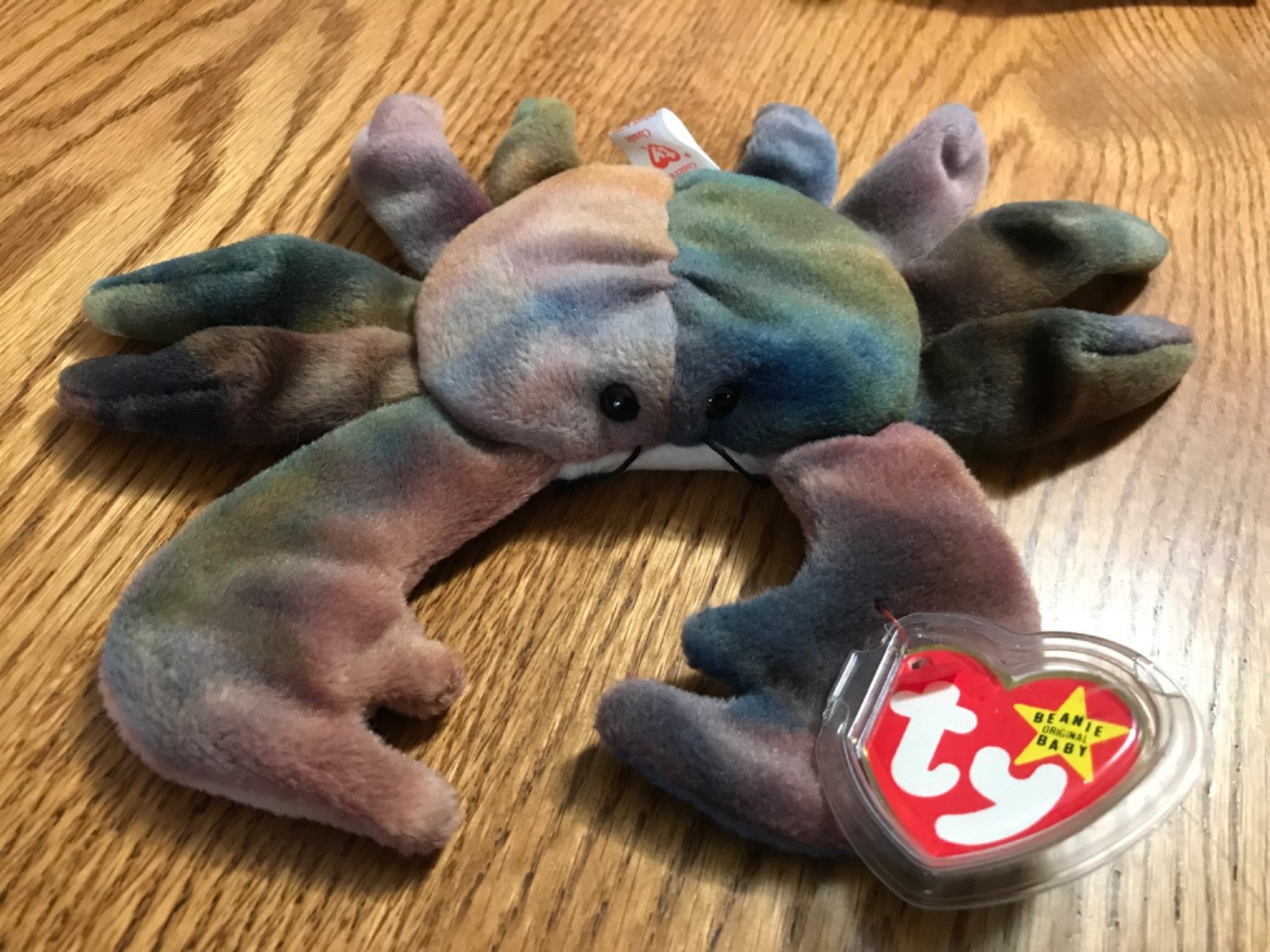 TY Beanie Baby - CLAUDE the Crab (PVC Pellets - 4th Gen - All CAPS Error) MWMT's