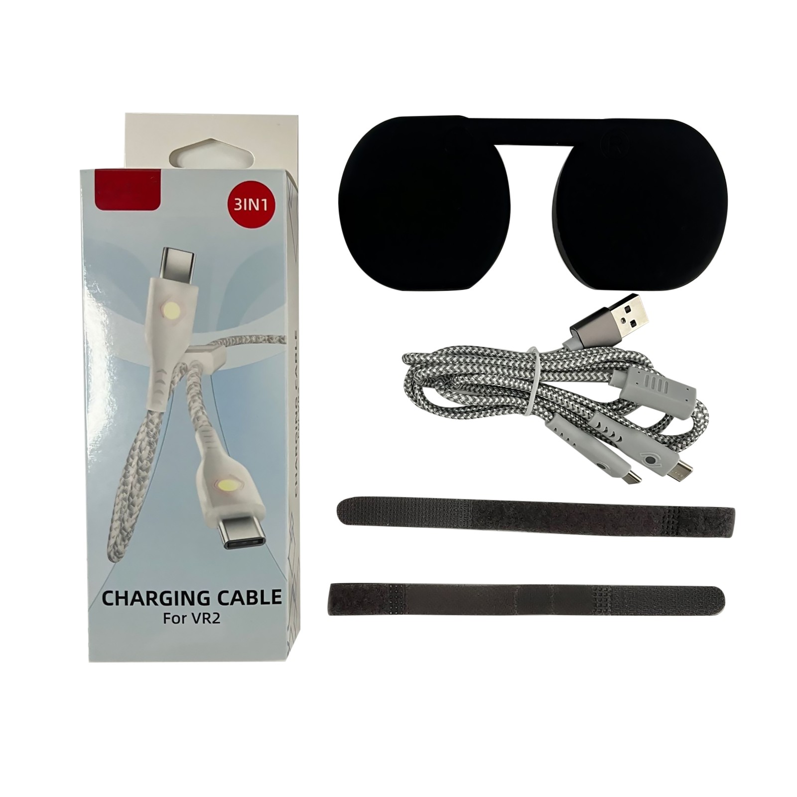 Handle Charging Cable+ Glasses Protector Cap Silicone Non-Slip Pads For PS5 VR2