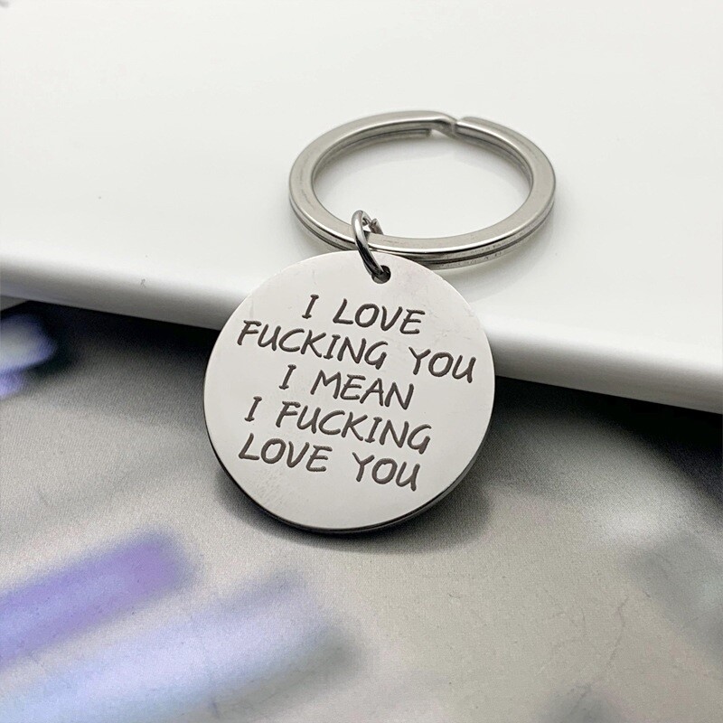 Cute I Love you Key Chain Couple Stainless Steel Keyring Keyfob Lover Xmas Gift