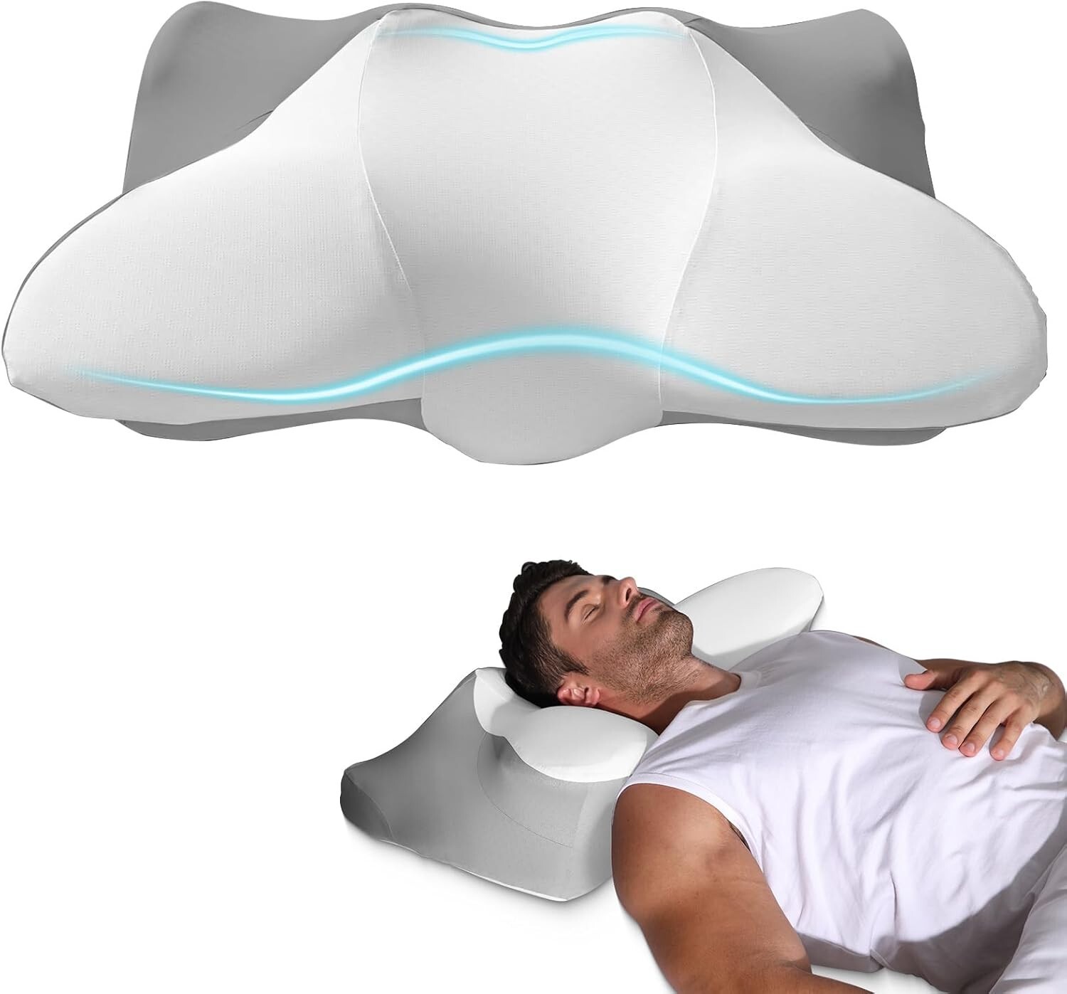 Memory Foam Pillow for Neck Pain Relief Ergonomic Contour Cervical Neck Pillow