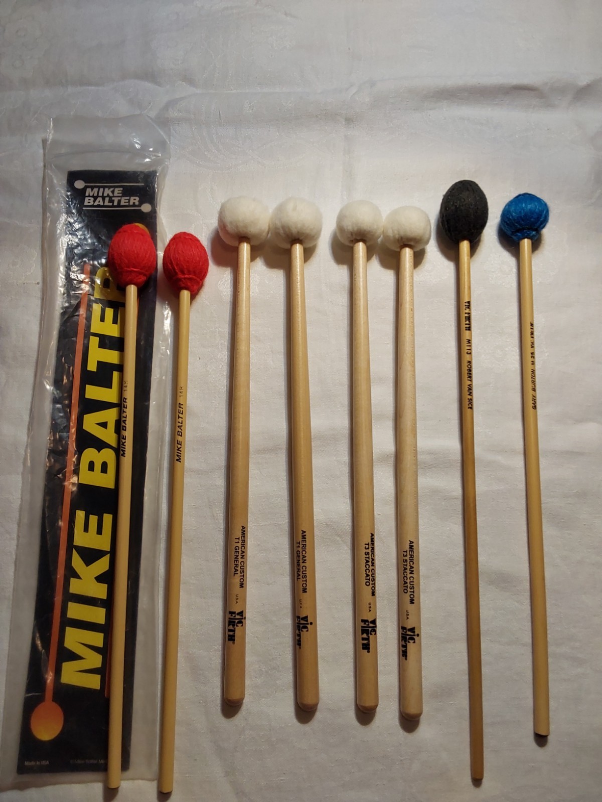 Lot of 8 Mike Balter, Vic Firth, Yarn, Percussion,Keyboard, Drum Mallets EUC
