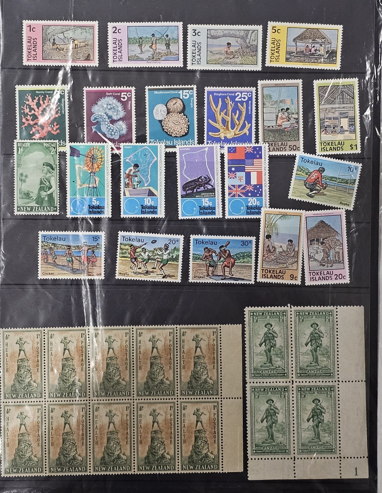 ​Vintage New Zealand & Tokelau Islands Stamp Collection - ANZAC & Health Issues