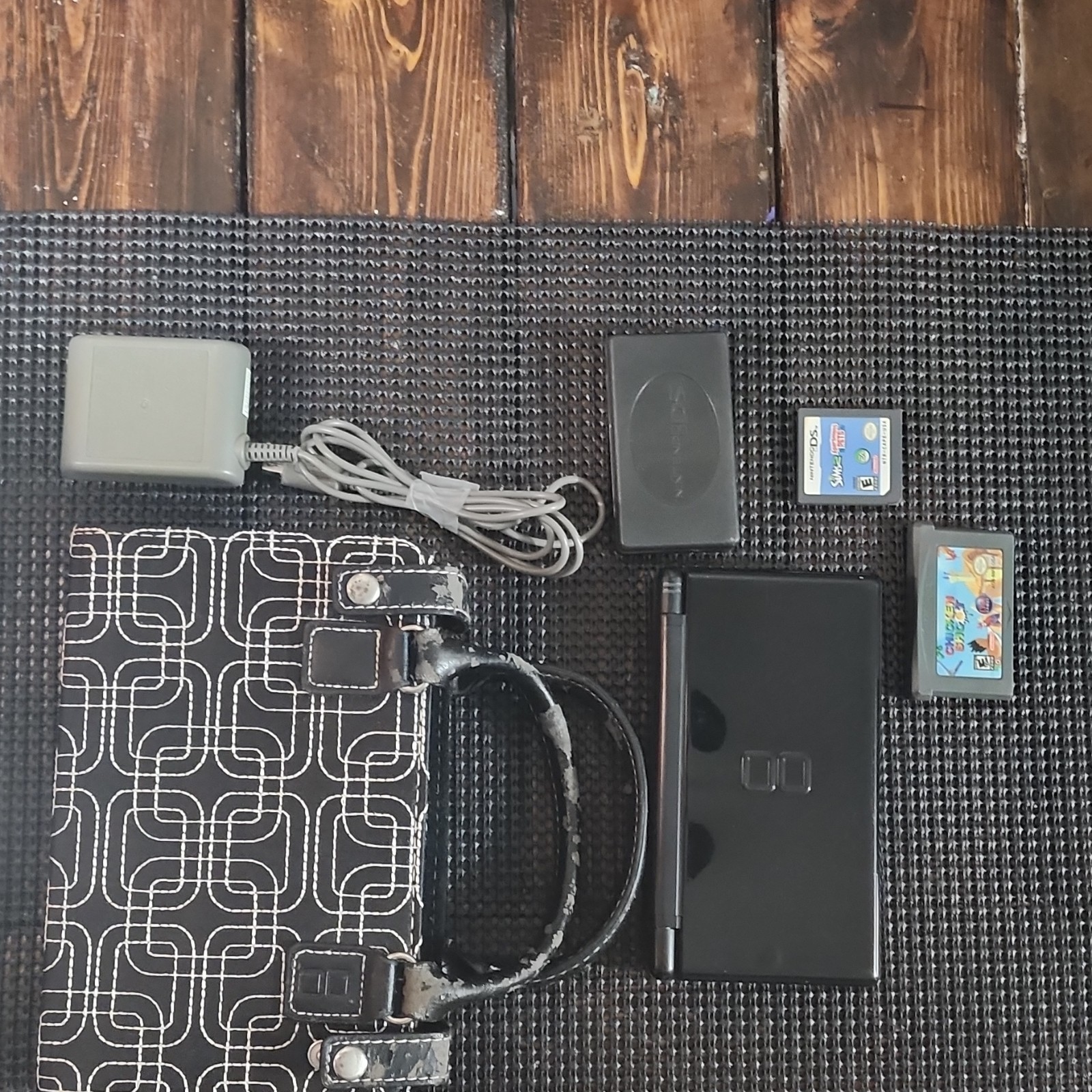 Nintendo DS Lite Bundle with Charger, Stylus, Case, The Sims 2, Chicken Shoot