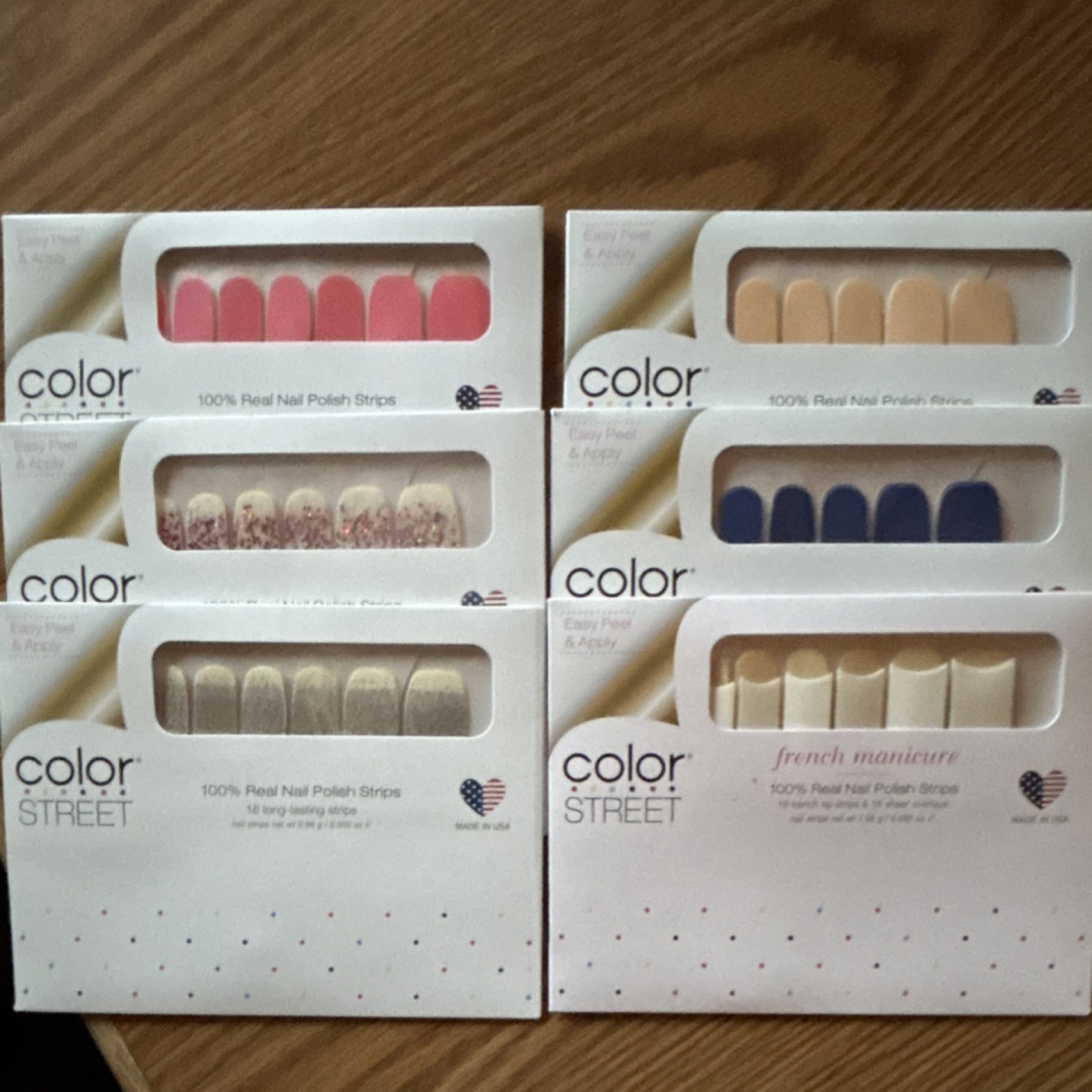 Color Street Multicolor Nail Polish Strips & French Manicure, Easy Apply