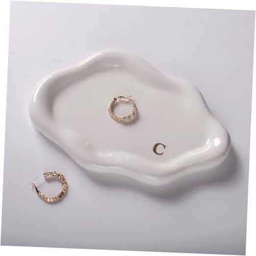 eramic Jewelry Tray Personalized Monogram Letter Ring Dish Uniqueloud Shaped C