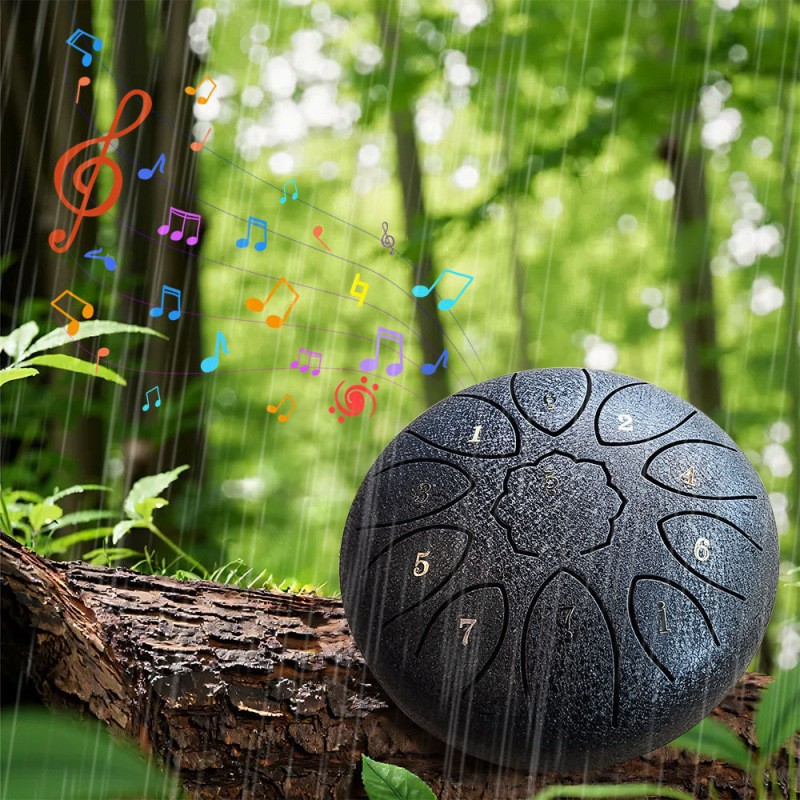 Mini Steel Tongue Drum for Kids, 6 inch Zen Handpan Beginners Learning Music