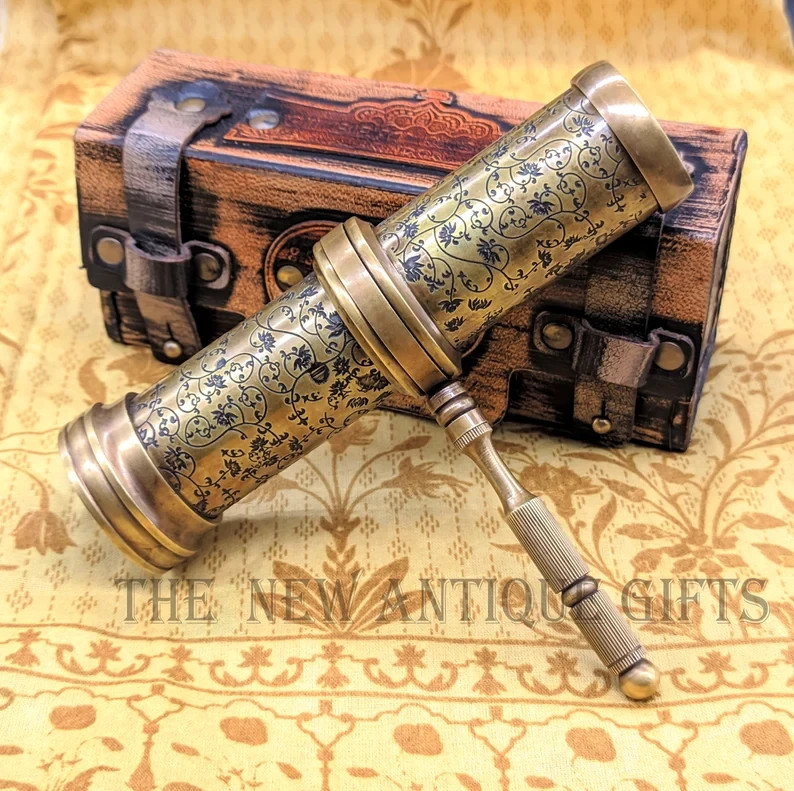 Handmade Brass Kaleidoscope, Working kaleido, Kids Puzzle Gift, Best Birthday Gi