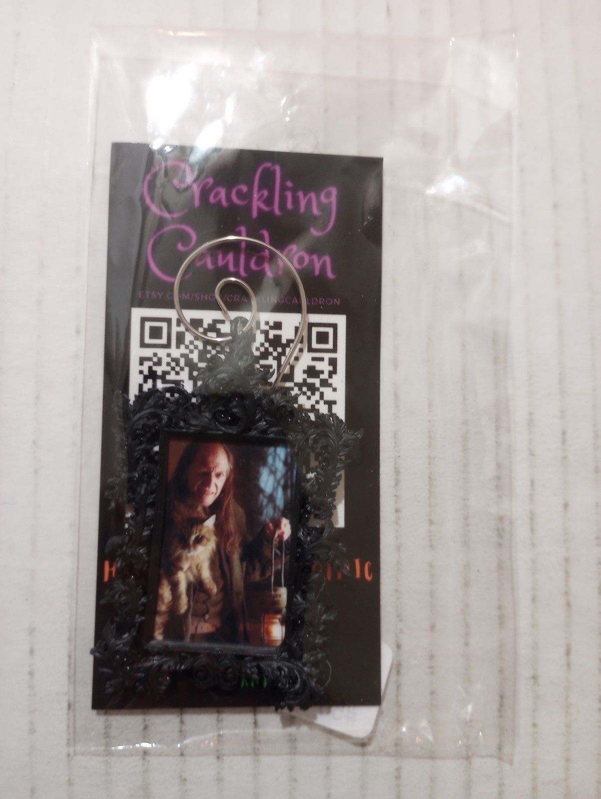 Argus Filch & Mrs Norris Ornament Halloween Crackling Cauldron Harry Potter